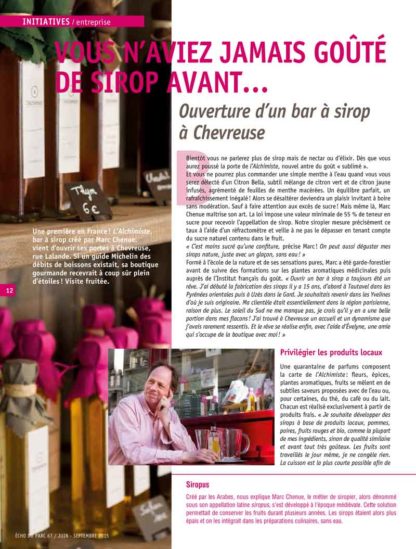 Ouverture de l’Alchimiste dans les Echos du Parc page 14 Article sur l'ouverture de l'Alchimiste dans les Echos du Parc page 14